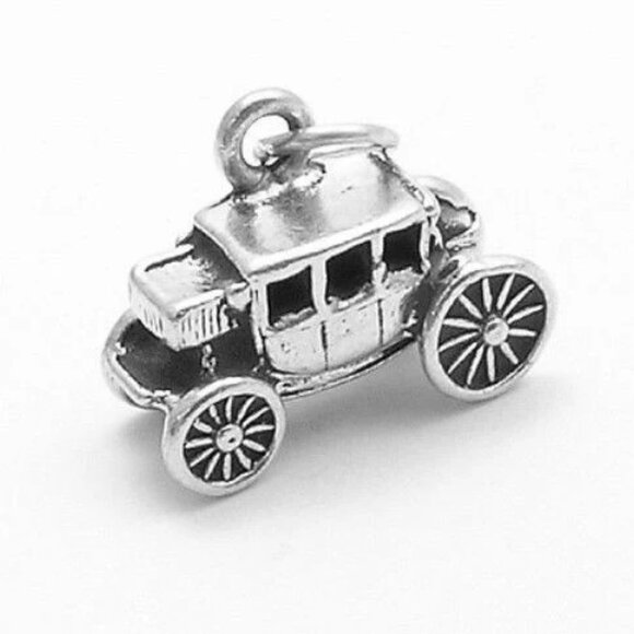 STAGECOACH CHARM. STERLING SILVER